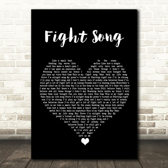 Rachel Platten Fight Song Black Heart Song Lyric Quote Music Poster Print