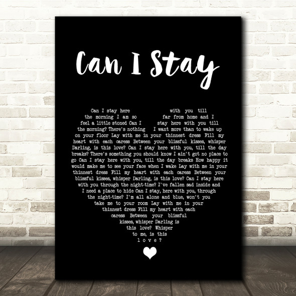 Ray LaMontagne Can I Stay Black Heart Song Lyric Quote Music Poster Print