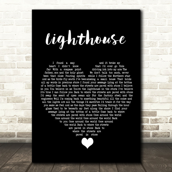Lucy Spraggan Lighthouse Black Heart Song Lyric Quote Music Poster Print