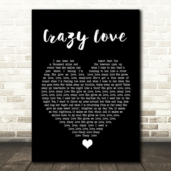 Michael Buble Crazy Love Black Heart Song Lyric Quote Music Poster Print