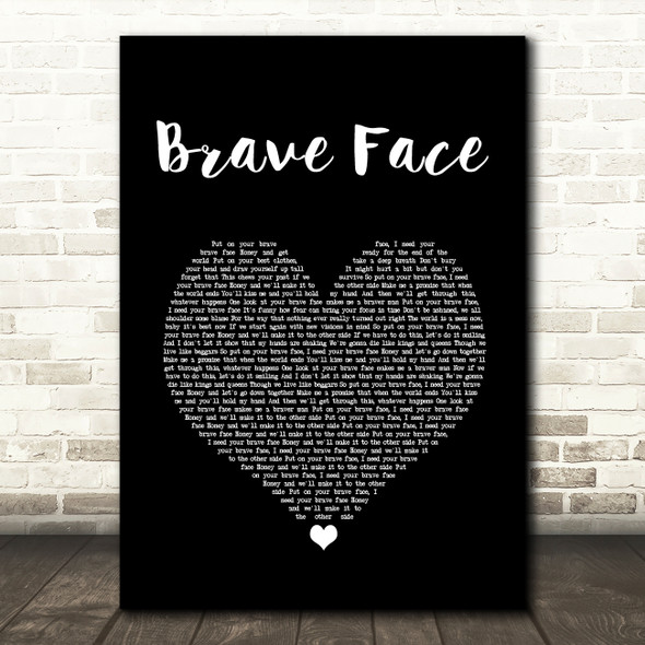 Frank Turner Brave Face Black Heart Song Lyric Quote Music Poster Print