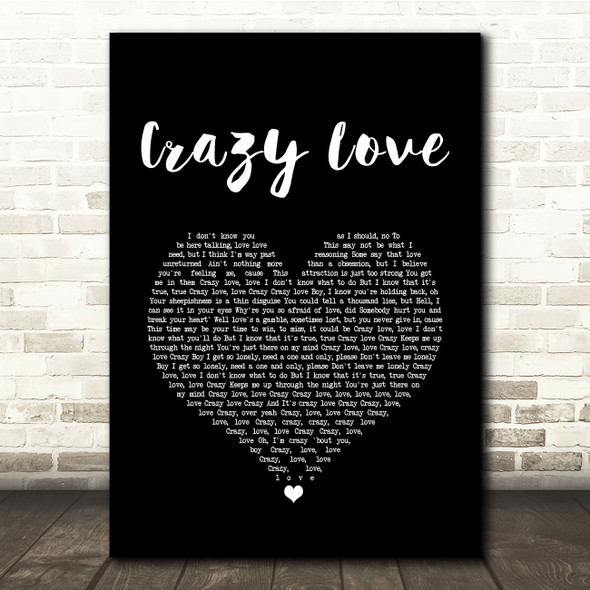 Mj Cole Crazy Love Black Heart Song Lyric Quote Music Poster Print