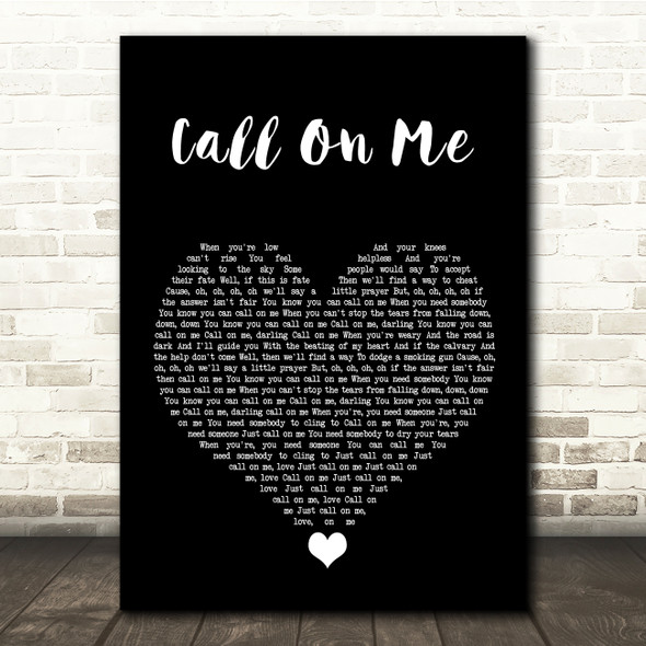 Starley Call On Me Black Heart Song Lyric Quote Music Poster Print