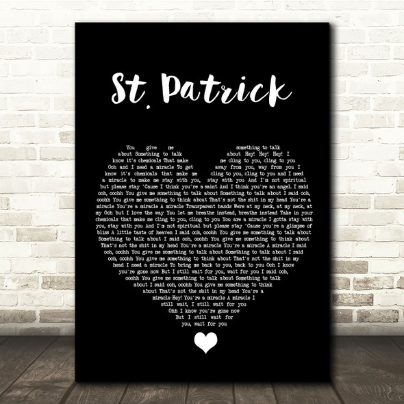 PVRIS St Patrick Black Heart Song Lyric Quote Music Poster Print
