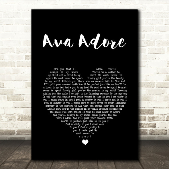 Smashing Pumpkins Ava Adore Black Heart Song Lyric Quote Music Poster Print