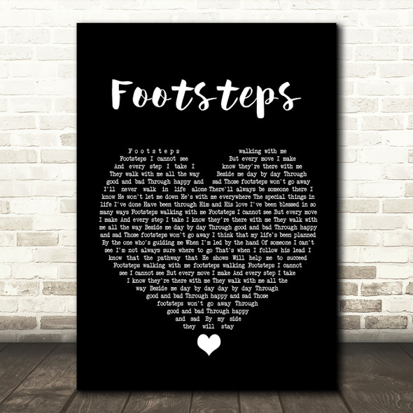 Daniel O'Donnell Footsteps Black Heart Song Lyric Quote Music Poster Print