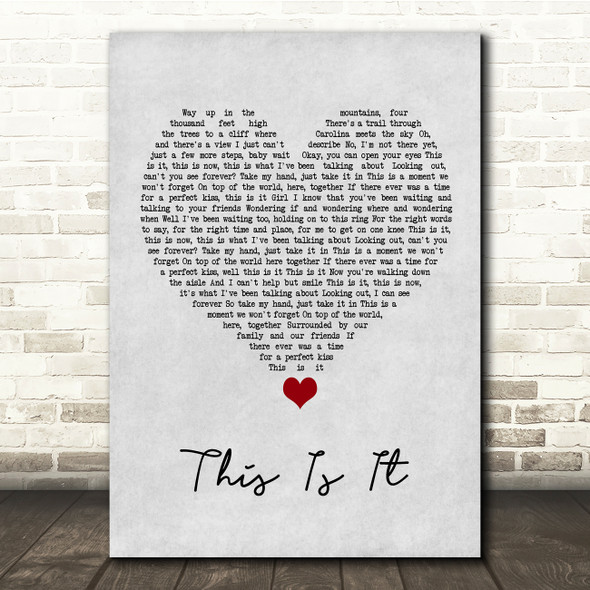 Scotty McCreery This Is It Grey Heart Song Lyric Quote Music Poster Print