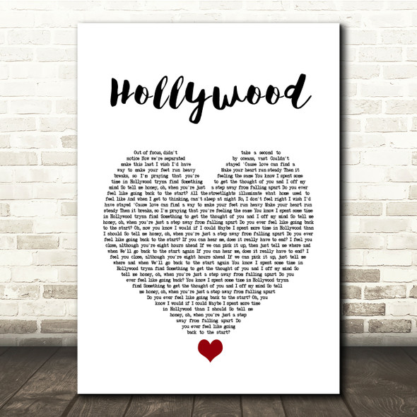 Lewis Capaldi Hollywood White Heart Song Lyric Quote Music Poster Print