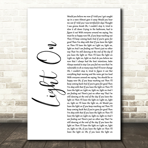 Maggie Rogers Light On White Script Song Lyric Quote Music Poster Print