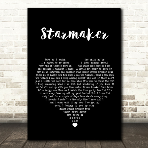 Fame Academy Starmaker Black Heart Song Lyric Quote Music Poster Print
