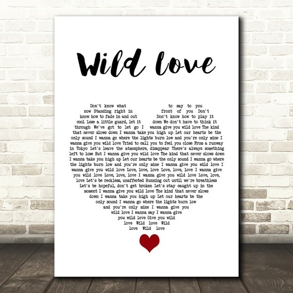 James Bay Wild Love White Heart Song Lyric Quote Music Poster Print