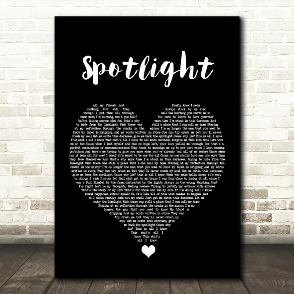 Dappy Spotlight Black Heart Song Lyric Quote Music Poster Print