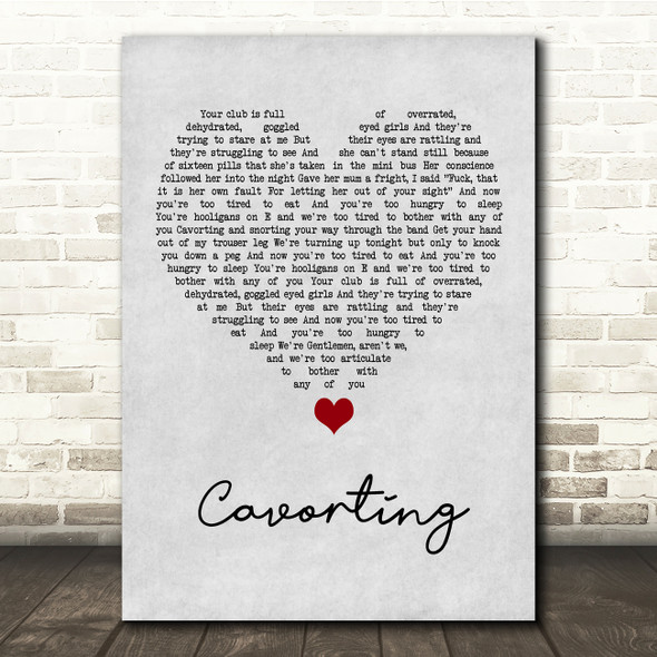 The Courteeners Cavorting Grey Heart Song Lyric Quote Music Poster Print