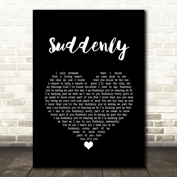 Angry Anderson Suddenly Black Heart Song Lyric Quote Music Poster Print