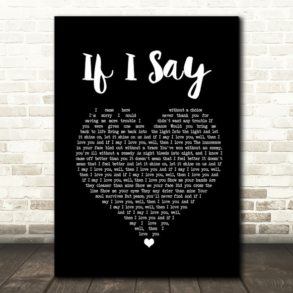 Mumford & Sons If I Say Black Heart Song Lyric Quote Music Poster Print