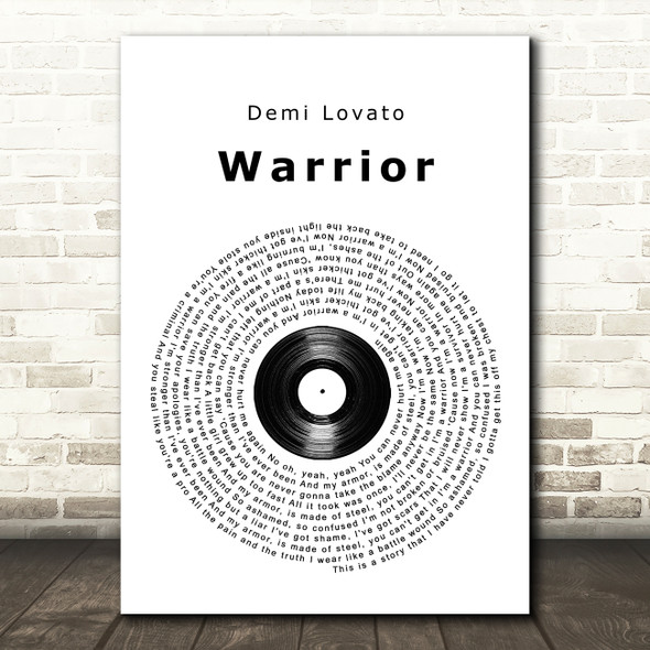 Demi Lovato Warrior Vinyl Record Song Lyric Quote Music Poster Print