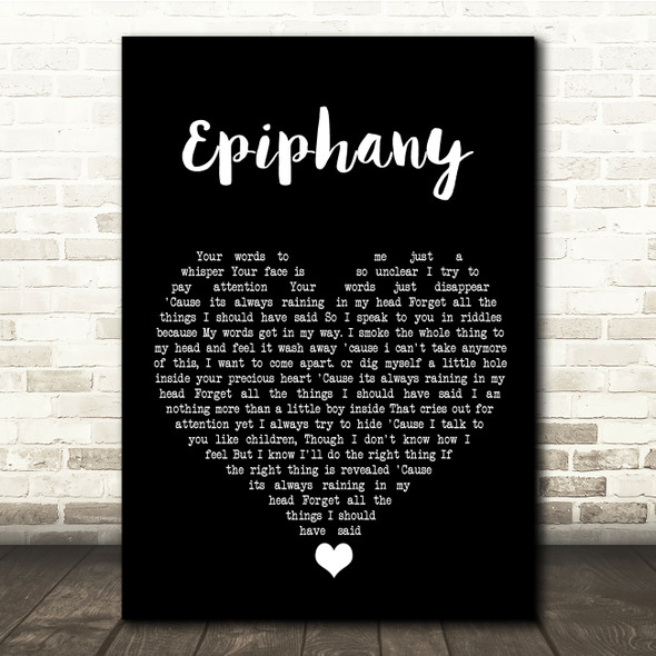 Staind Epiphany Black Heart Song Lyric Quote Music Poster Print