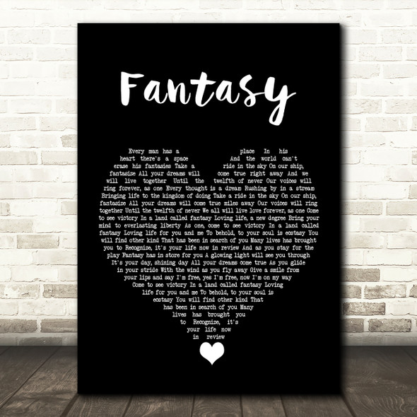 Earth, Wind And Fire Fantasy Black Heart Song Lyric Quote Music Poster Print