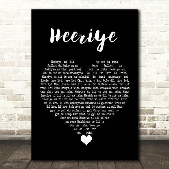 Kamal Khan Heeriye Black Heart Song Lyric Quote Music Poster Print