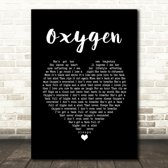 Catfish And The Bottlemen Oxygen Black Heart Song Lyric Quote Music Poster Print