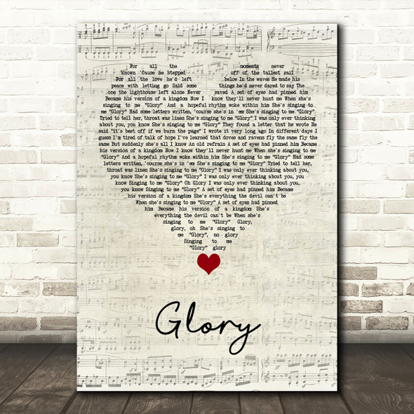 Dermot Kennedy Glory Script Heart Song Lyric Quote Music Poster Print