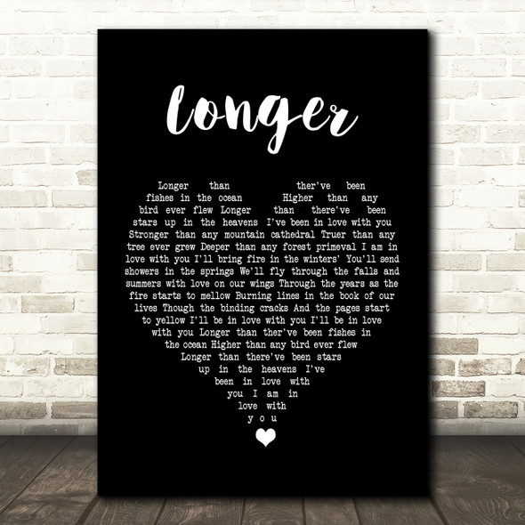 Dan Fogelberg Longer Black Heart Song Lyric Quote Music Poster Print