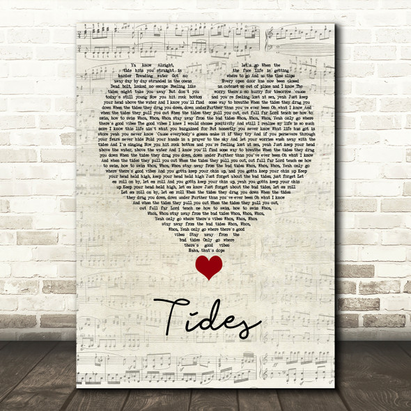 Jack & Jack Tides Script Heart Song Lyric Quote Music Poster Print