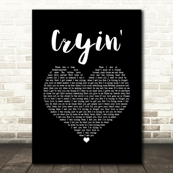 Aerosmith Cryin' Black Heart Song Lyric Quote Music Poster Print
