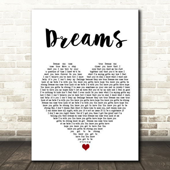 Alex Ross Dreams White Heart Song Lyric Quote Music Poster Print