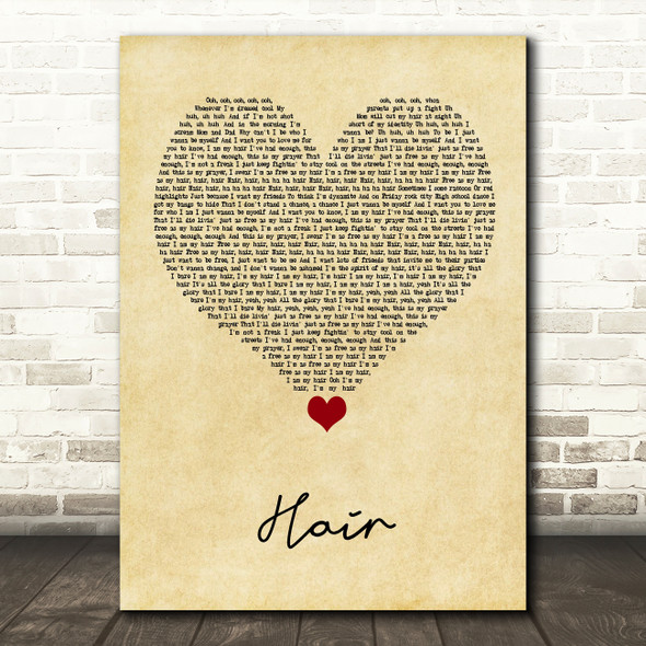 Lady Gaga Hair Vintage Heart Song Lyric Quote Music Poster Print