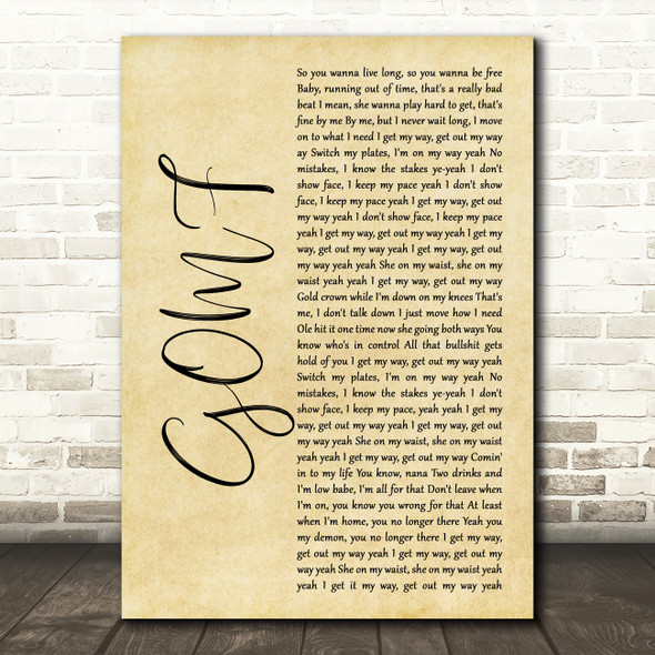 DVBBS GOMF Rustic Script Song Lyric Quote Music Poster Print