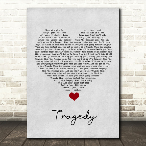 Steps Tragedy Grey Heart Song Lyric Quote Music Poster Print
