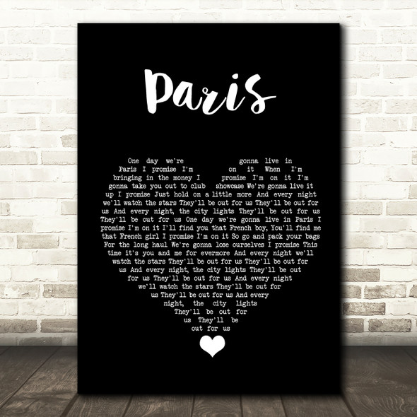 Friendly Fires Paris Black Heart Song Lyric Quote Music Poster Print