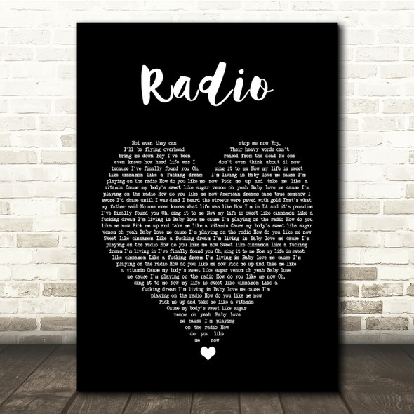 Lana Del Rey Radio Black Heart Song Lyric Quote Music Poster Print