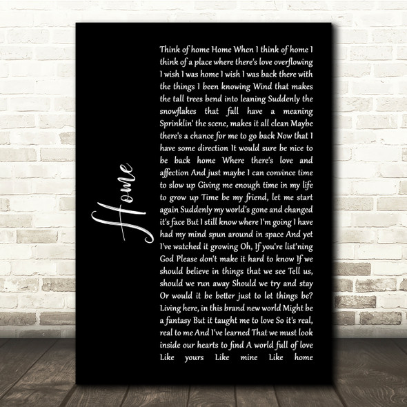 Diana Ross Home Black Script Song Lyric Quote Music Poster Print