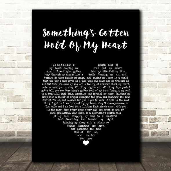 Gene Pitney Something's Gotten Hold Of My Heart Black Heart Song Lyric Wall Art Print