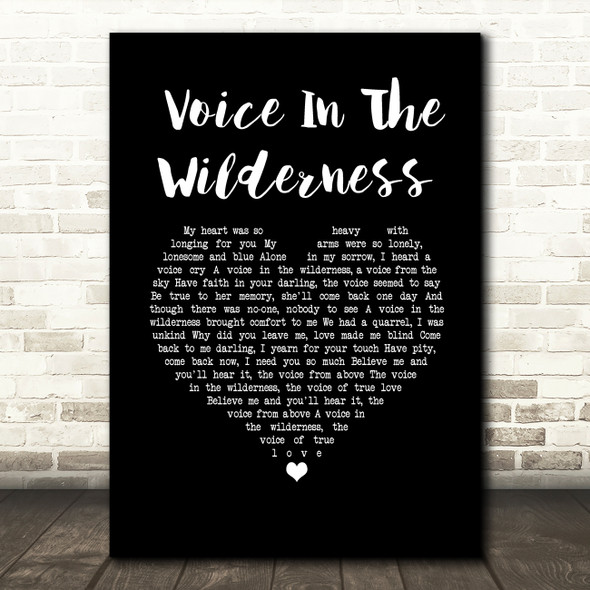 Cliff Richard A Voice In The Wilderness Black Heart Song Lyric Wall Art Print