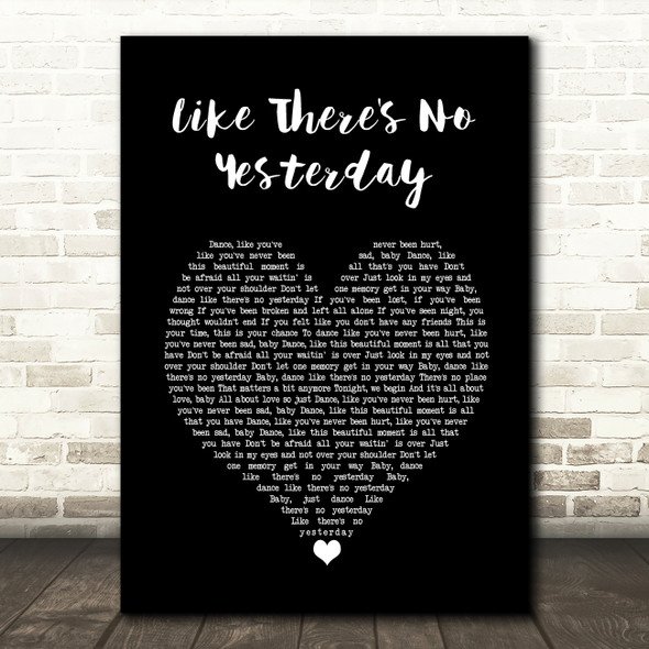 Mark Wills Like There's No Yesterday Black Heart Song Lyric Wall Art Print