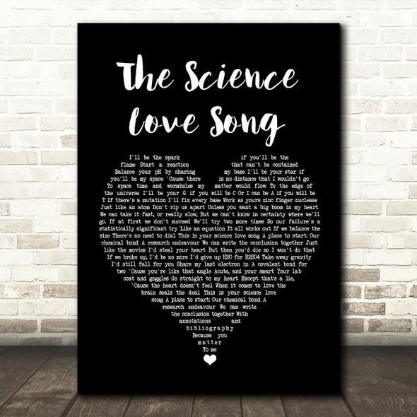 ASAP Science The Science Love Song Black Heart Song Lyric Wall Art Print