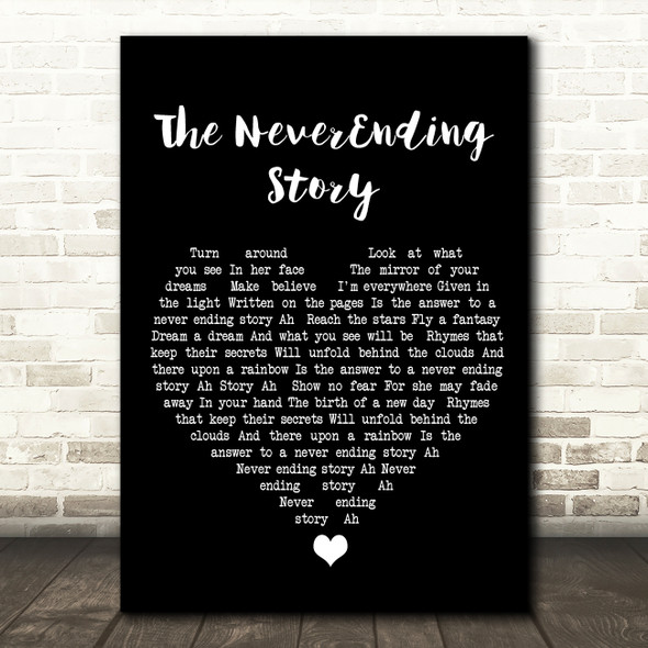 Klaus Doldinger & Giorgio Moroder The NeverEnding Story Black Heart Song Lyric Wall Art Print