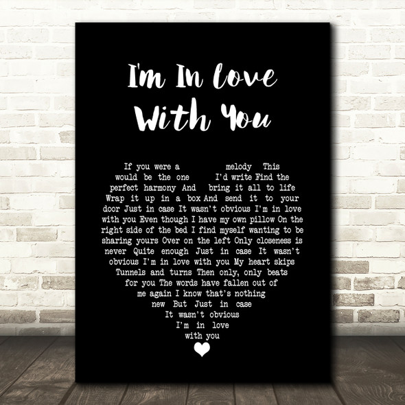 Elizabeth Riordan I'm In Love With You Black Heart Song Lyric Wall Art Print