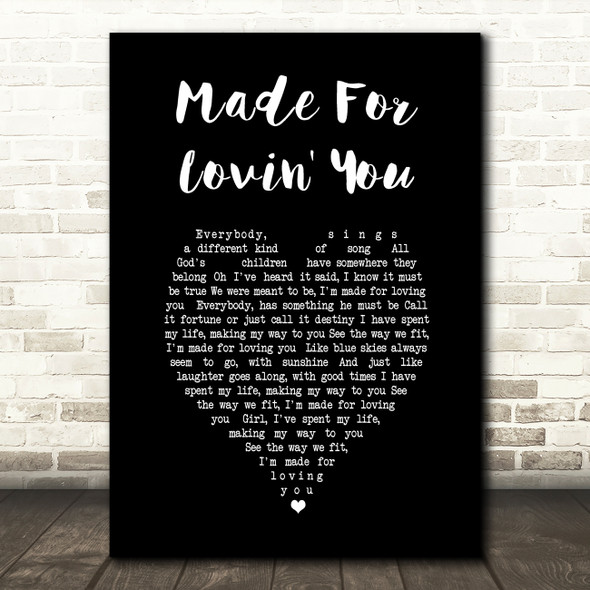 Doug Stone Made For Lovin' You Black Heart Song Lyric Wall Art Print