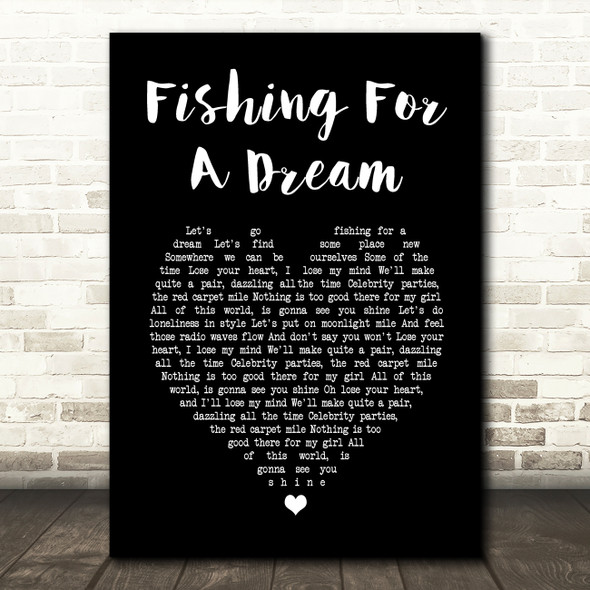 Turin Brakes Fishing For A Dream Black Heart Song Lyric Wall Art Print