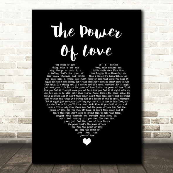 Huey Lewis & The News The Power Of Love Black Heart Song Lyric Wall Art Print