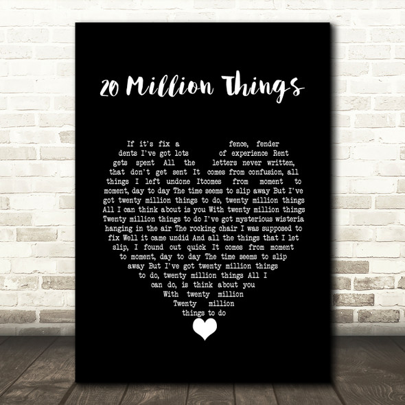 Lowell George 20 Million Things Black Heart Song Lyric Wall Art Print