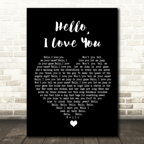 The Doors Hello, I Love You Black Heart Song Lyric Wall Art Print