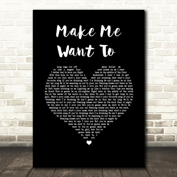 Jimmie Allen Make Me Want To Black Heart Song Lyric Wall Art Print