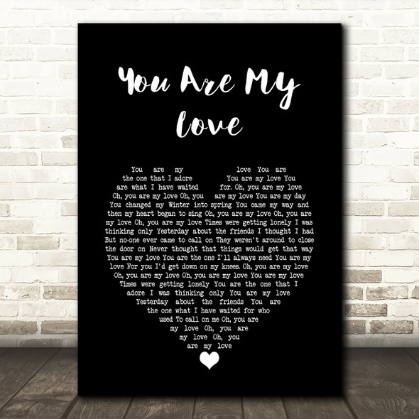 Liverpool Express You Are My Love Black Heart Song Lyric Wall Art Print