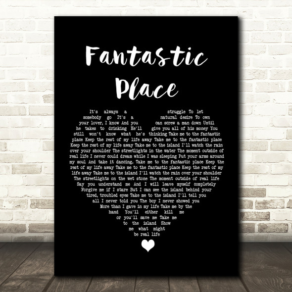 Marillion Fantastic Place Black Heart Song Lyric Wall Art Print