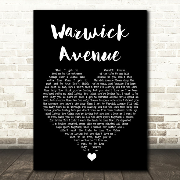Duffy Warwick Avenue Black Heart Song Lyric Wall Art Print